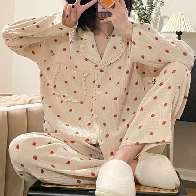 トップス ボトムス パンツ ルームウェア パジャマ レディース 部屋着 寝巻き ナイトウェア 袖あり 長袖 Vネック 襟付き 開襟 オープンカラー ストレート Iライン フリル ポケット 前開き ボタ