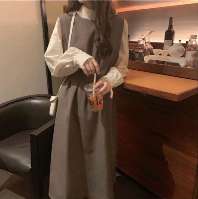 セットアップレディース トップス ワンピース ノースリーブワンピース ロングスカート ウエストマーク タック レトロ カジュアル ツーピース シック 可愛い 大人カジュアル 春 夏 10代 20代 3